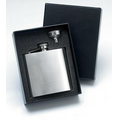 6 Oz. Stainless Steel Rimless Brush Finished Flask w/ Funnel in Gift Set